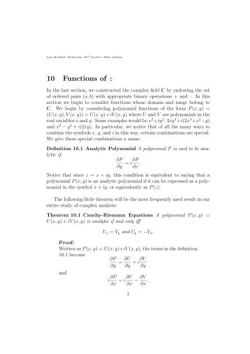 Functions of a Complex Variable(pdf)