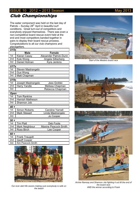 Tiger Talk - May 2013 - North Steyne SLSC