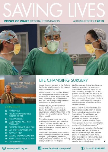 2013 Autumn Edition - Prince of Wales Hospital Foundation