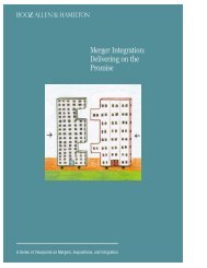 Merger Integration: Delivering on the Promise - Booz Allen Hamilton