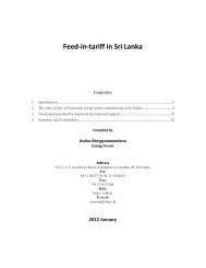 Feed-in-tariff in Sri Lanka - Energy Forum - Sri Lanka