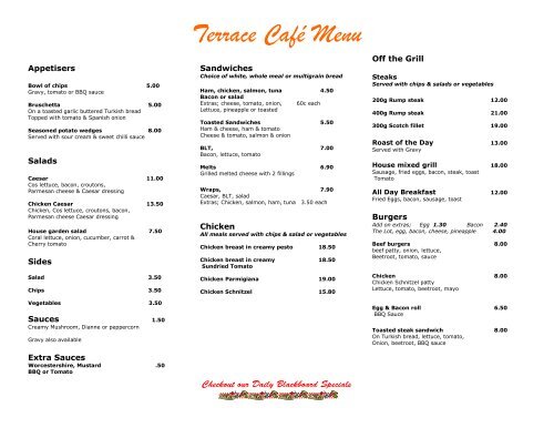 Download the Terrace Cafe Menu