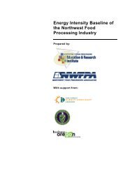 Energy Intensity Baseline of the Northwest Food Processing Industry