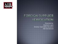 Foreign Supplier Verification