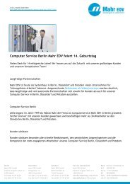 Computer Service Berlin Mahr EDV feiert 14. Geburtstag als PDF ...