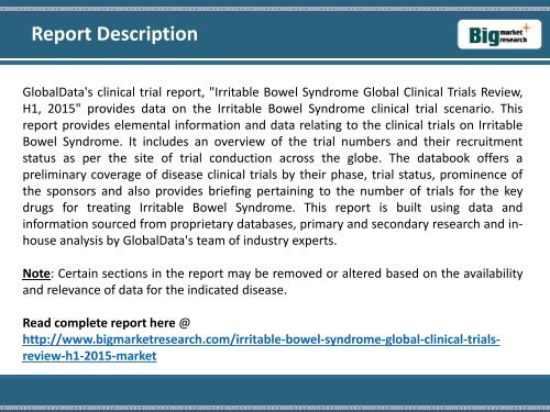 Syndrome Global Clinical Trials Review, H1, 2015