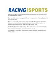 to View the RaceStats Explanation - Racing And Sports