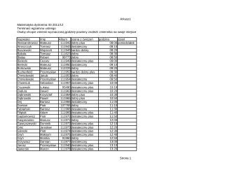 Arkusz1 Strona 1 Matematyka dyskretna ISI 2011/12 Terminarz ...