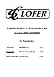 2. Vereins-, Betriebs- u. Familienmeisterschaft 30.1.2010 ... - Lofer.at