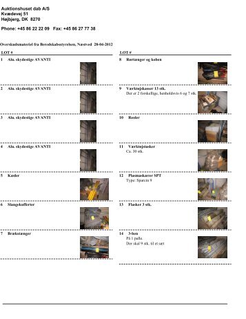 Auktionshuset dab A/S Kvædevej 51 Højbjerg ... - f.metal-supply.dk