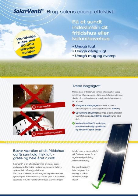 Ventilation, affugtning og opvarmning med ... - SolarVenti A/S