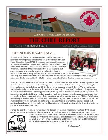 January/February 2013 Newsletter - Canadian International School ...