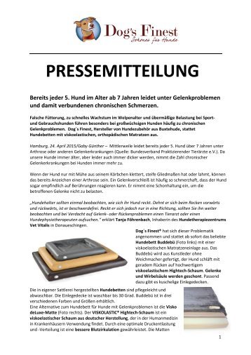 Jeder 5. Hund im Alter ab 7 Jahren leidet unter Gelenkproblemen und damit verbundenen chronischen Schmerzen.