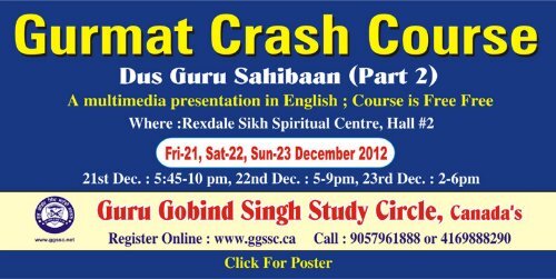 Gurmat Crash Course - Guru Gobind Singh Study Circle