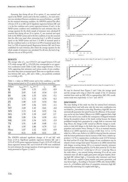 Biomechanics and Medicine in Swimming XI