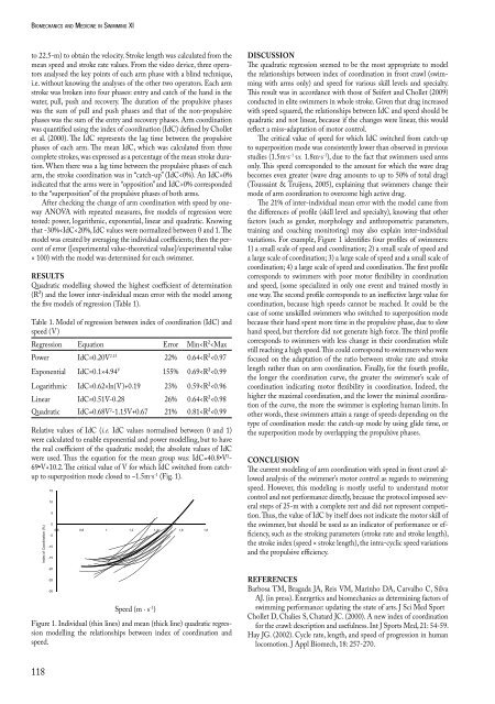 Biomechanics and Medicine in Swimming XI