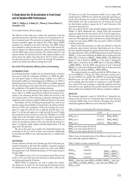 Biomechanics and Medicine in Swimming XI