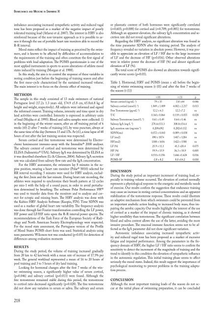 Biomechanics and Medicine in Swimming XI