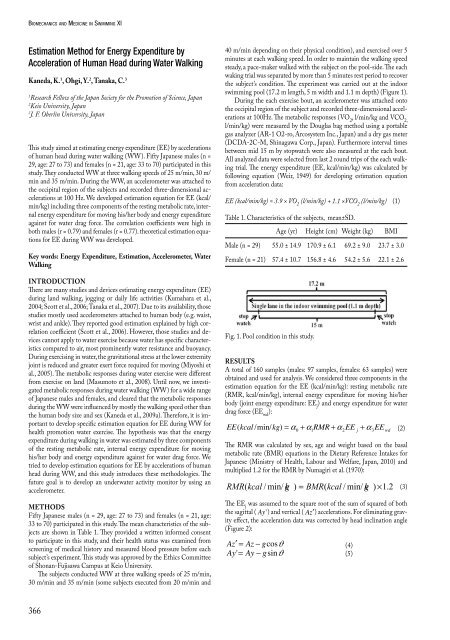 Biomechanics and Medicine in Swimming XI