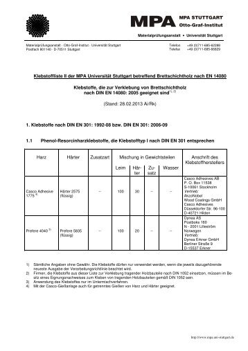 Klebstoffliste II-Stand-28-02-2013 - MaterialprÃ¼fungsanstalt ...