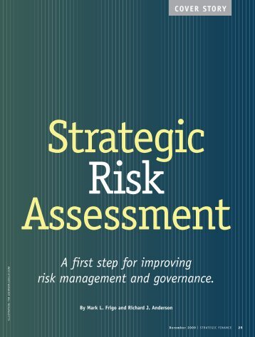 A first step for improving risk management and governance. - RIMS