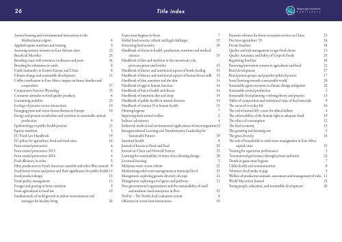 Wageningen Academic Publishers - Catalogue 2015