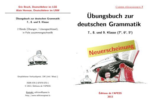 Ãbungsbuch zur deutschen Grammatik 7., 8. und 9. Klasse - Apess