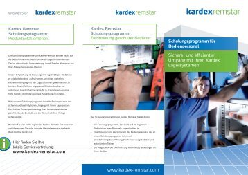 Kardex Remstar Schulungsprogramm