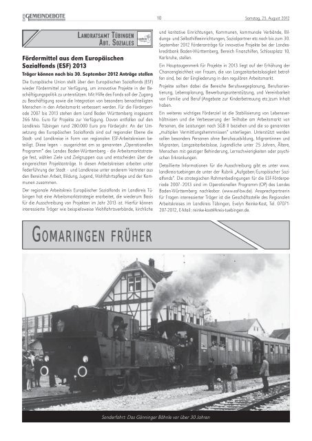 Ausgabe :Gomaringen 25.08.12.pdf - Gomaringer Verlag