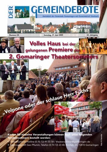 Ausgabe :Gomaringen 27.06.09.pdf - Gomaringer Verlag