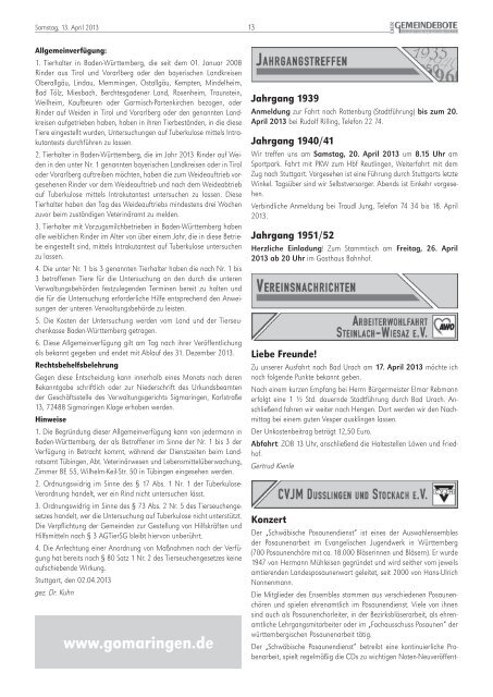 Ausgabe :Gomaringen 13.04.13.pdf - Gomaringer Verlag