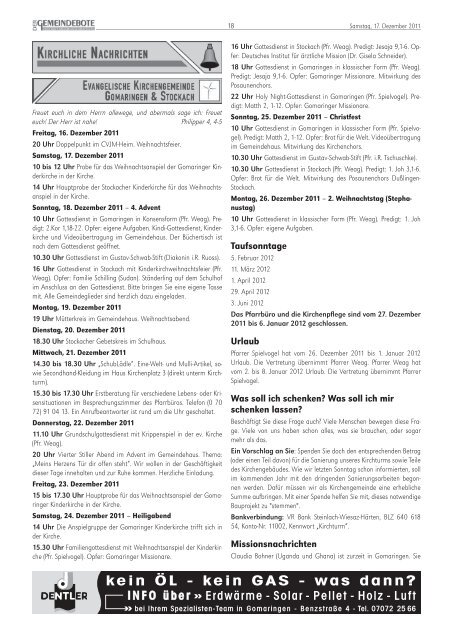 Ausgabe :Gomaringen 17.12.11.pdf - Gomaringer Verlag