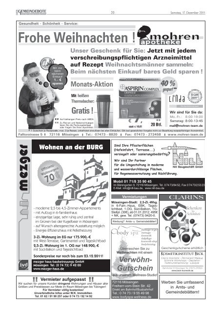 Ausgabe :Gomaringen 17.12.11.pdf - Gomaringer Verlag