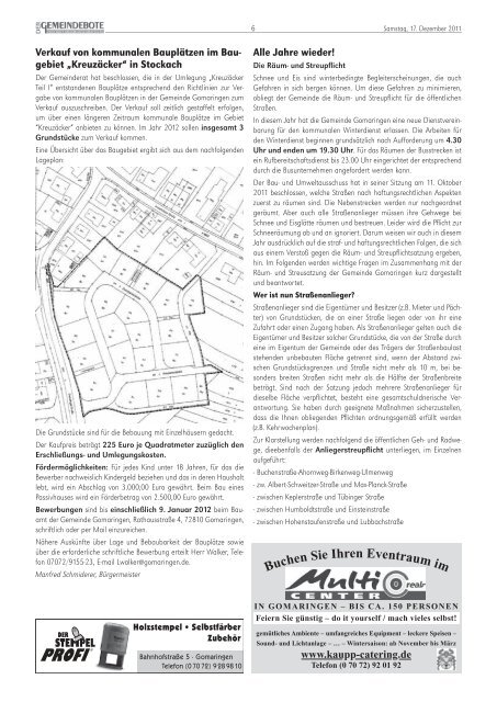 Ausgabe :Gomaringen 17.12.11.pdf - Gomaringer Verlag