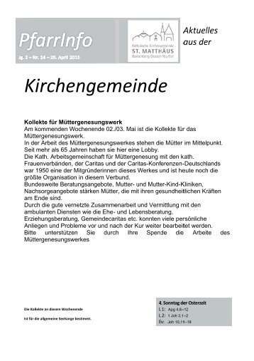 Aktuelles aus der Kirchengemeinde