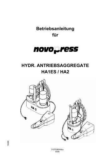 Betriebsanleitung für HYDR. ANTRIEBSAGGREGATE HA1ES / HA2