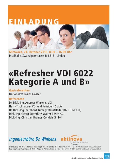 Â«Refresher VDI 6022 Kategorie A und BÂ» - Aktinova
