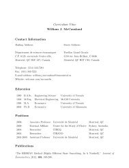 Curriculum Vitae William J. McCausland Contact Information ...