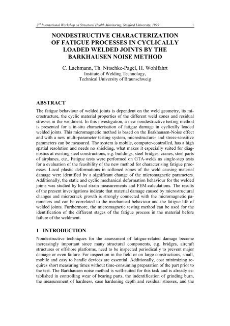 nondestructive characterization of fatigue processes in cyclically ...