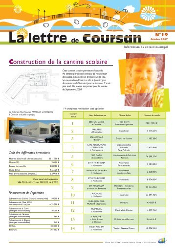 Lettre n 19 - OCTOBR.. - Coursan