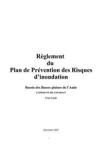 reglement ppri - Coursan