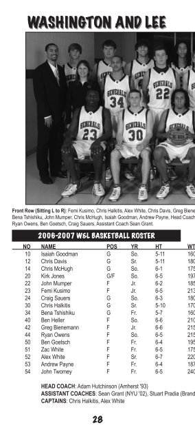 2006-07 Media Guide - Washington & Lee - Washington and Lee ...