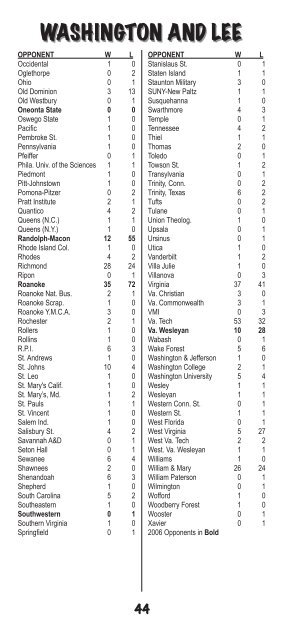 2006-07 Media Guide - Washington & Lee - Washington and Lee ...