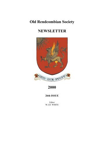 Old Rendcombian Newsletter 2000 - The Old Rendcombian