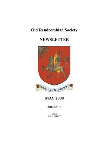 Old Rendcombian Newsletter 2008 - The Old Rendcombian