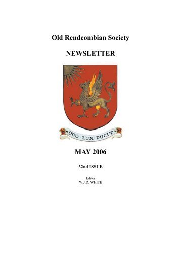 Old Rendcombian Newsletter 2006 - The Old Rendcombian
