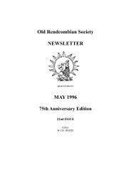 Old Rendcombian Newsletter 1996 - The Old Rendcombian