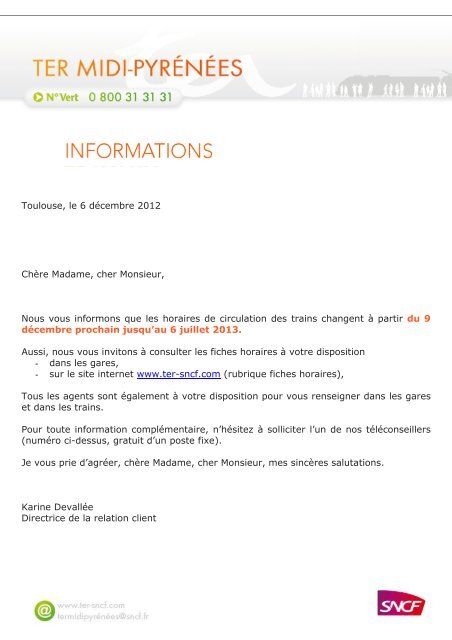 Lettre clients changement de service_ligne toulouse montauban