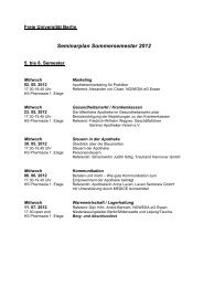 Seminarplan Sommersemester 2012 - Noweda