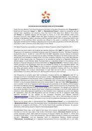 Under the Euro Medium Term Note Programme ... - Finance - EDF